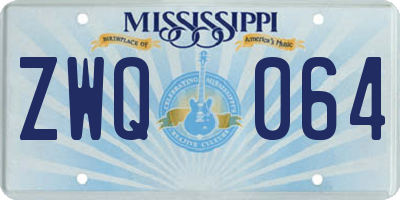 MS license plate ZWQ064