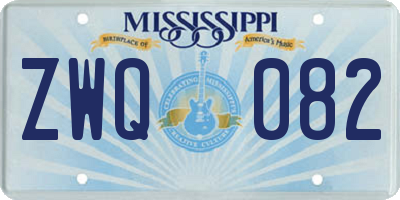 MS license plate ZWQ082