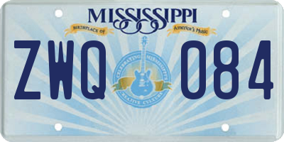 MS license plate ZWQ084