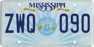 MS license plate ZWQ090