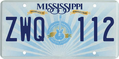 MS license plate ZWQ112