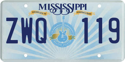 MS license plate ZWQ119