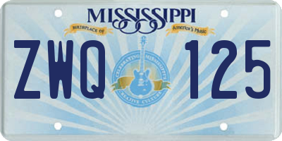 MS license plate ZWQ125