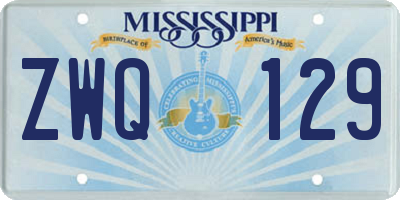 MS license plate ZWQ129