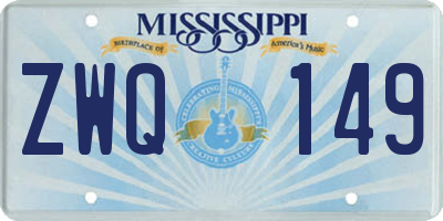 MS license plate ZWQ149