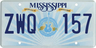 MS license plate ZWQ157