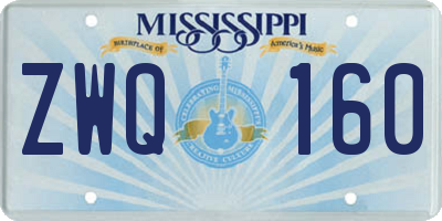 MS license plate ZWQ160