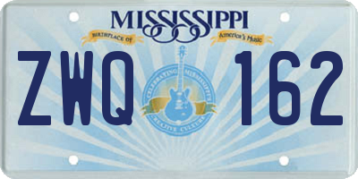 MS license plate ZWQ162