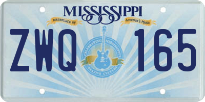 MS license plate ZWQ165