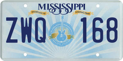 MS license plate ZWQ168