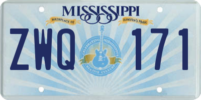 MS license plate ZWQ171