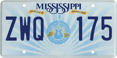 MS license plate ZWQ175