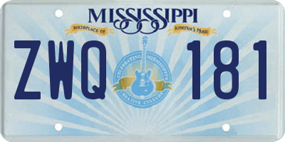 MS license plate ZWQ181