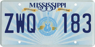 MS license plate ZWQ183