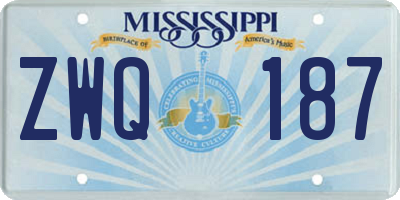 MS license plate ZWQ187