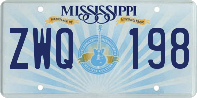 MS license plate ZWQ198