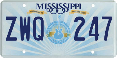 MS license plate ZWQ247