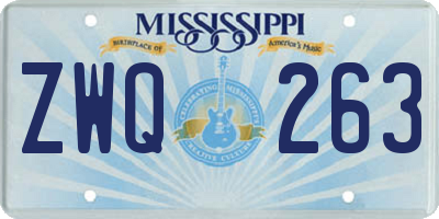 MS license plate ZWQ263