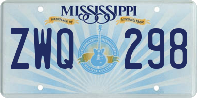 MS license plate ZWQ298