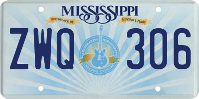 MS license plate ZWQ306