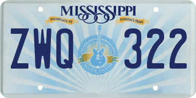 MS license plate ZWQ322