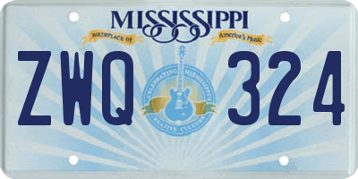 MS license plate ZWQ324
