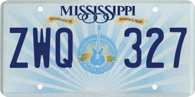 MS license plate ZWQ327