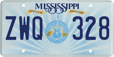 MS license plate ZWQ328