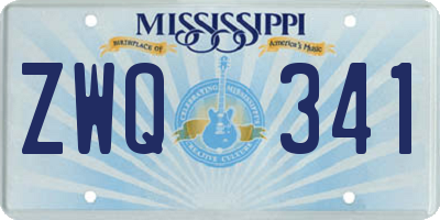 MS license plate ZWQ341