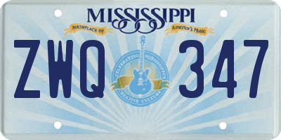 MS license plate ZWQ347