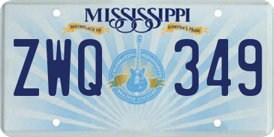 MS license plate ZWQ349