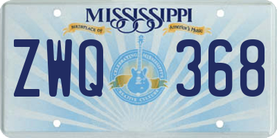MS license plate ZWQ368