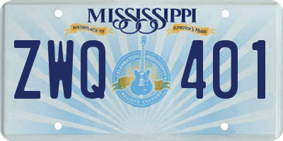 MS license plate ZWQ401