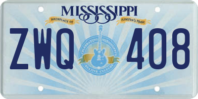 MS license plate ZWQ408