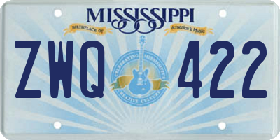 MS license plate ZWQ422