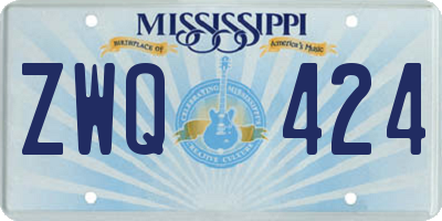 MS license plate ZWQ424