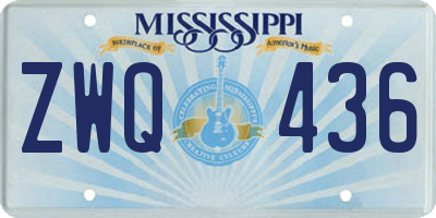 MS license plate ZWQ436