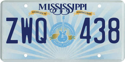MS license plate ZWQ438