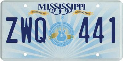 MS license plate ZWQ441