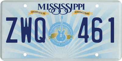 MS license plate ZWQ461