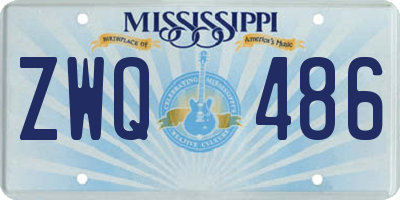 MS license plate ZWQ486