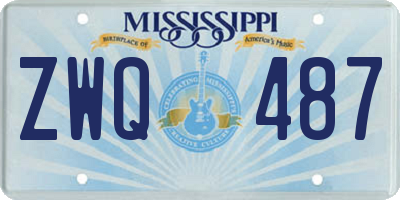 MS license plate ZWQ487
