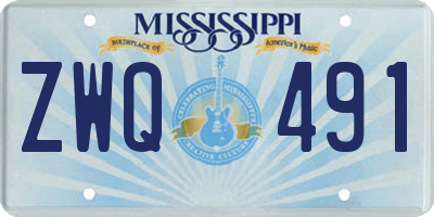MS license plate ZWQ491