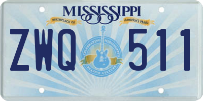 MS license plate ZWQ511