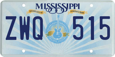MS license plate ZWQ515