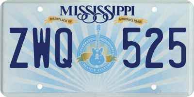 MS license plate ZWQ525