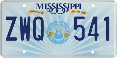 MS license plate ZWQ541