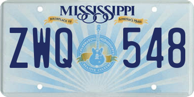 MS license plate ZWQ548
