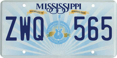 MS license plate ZWQ565
