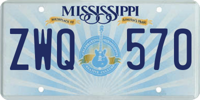 MS license plate ZWQ570